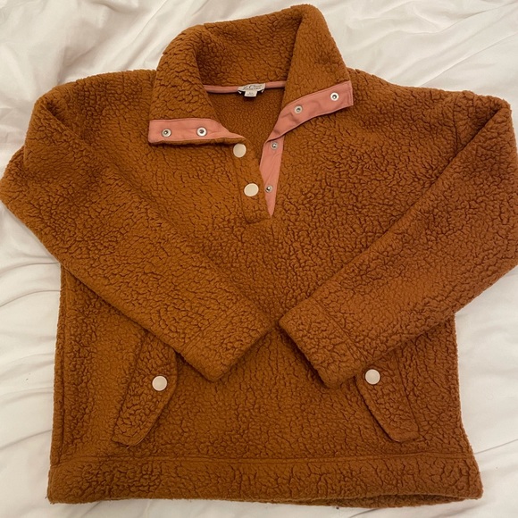 J crew adobe snap collar Sherpa sweatshirt ab549 - Picture 2 of 3